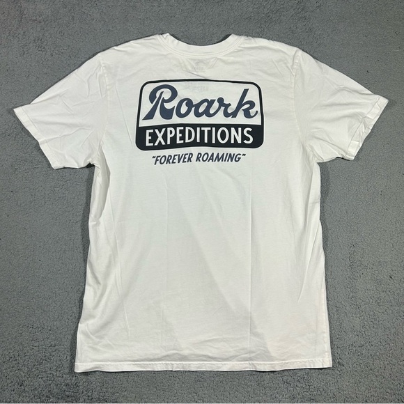 White Roark Expeditions Forever Roaming T Shirt Mens XL Short Sleeve #1277 - Picture 2 of 8